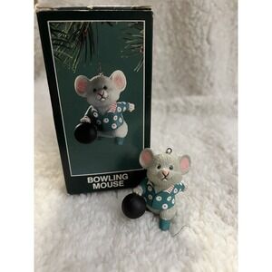 American Greetings‎ Bowling Mouse Ornament Vintage Christmas Holiday Tree
